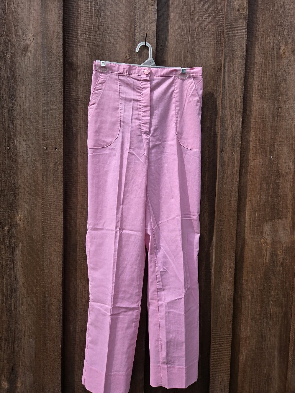 Vintage 70s Cotton Pants High Waisted Slim Fit Straight Leg